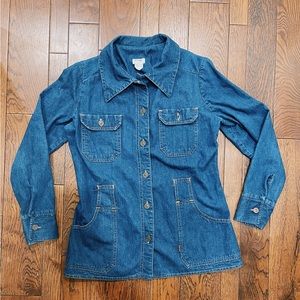 VINTAGE 70s 80s Levi’s orange tag denim jean shirt 100% cotton jacket Made USA